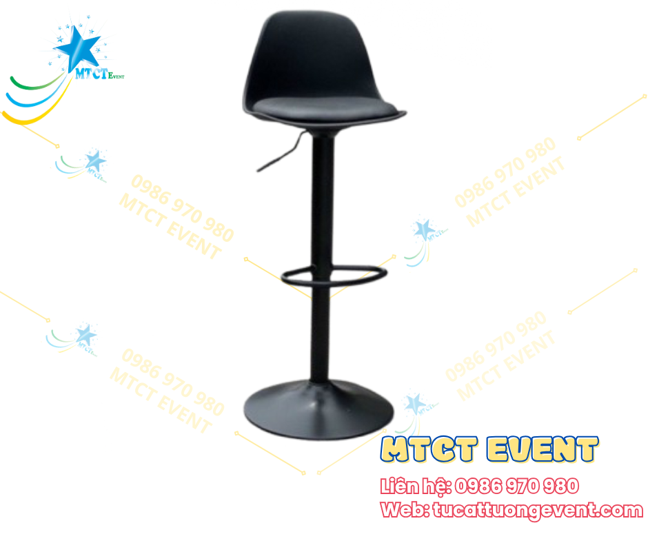 Ghế Bar Đen Có Lưng Tựa