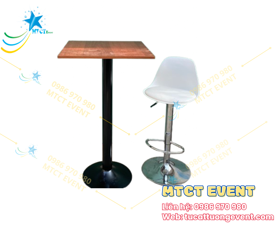 Ghế Bar Trắng Có Lưng Tựa