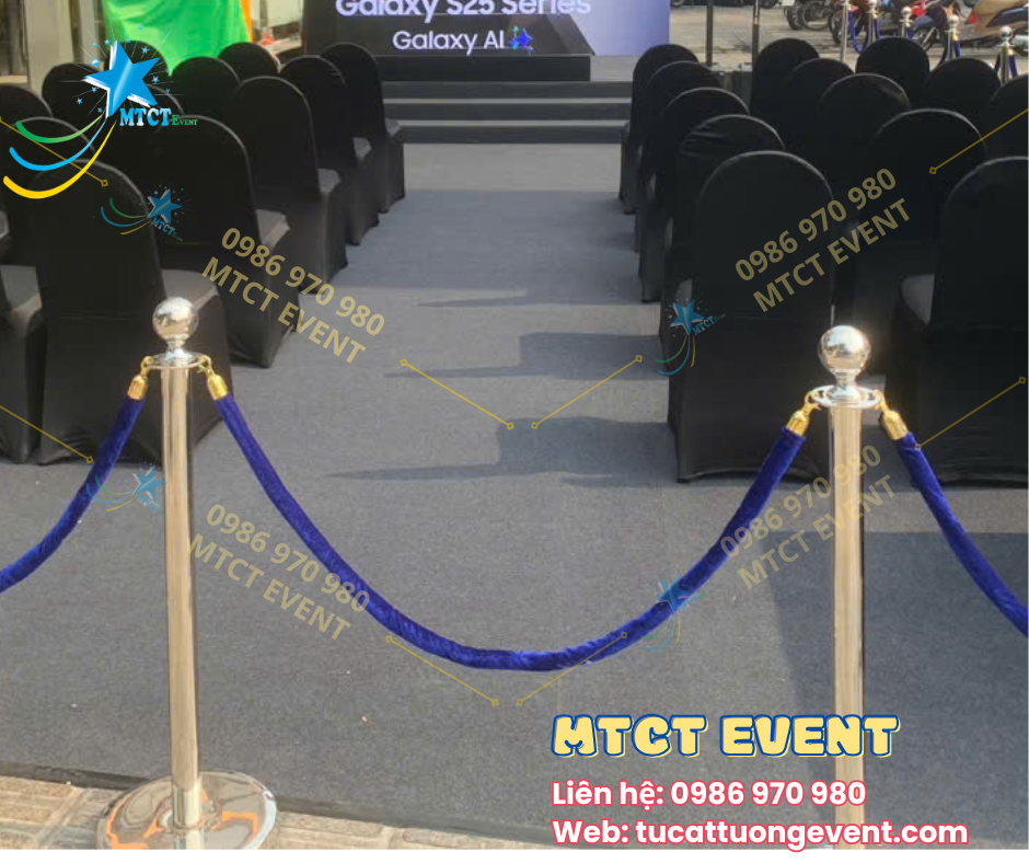 Trụ Inox Dây Nhung Nhiều Màu